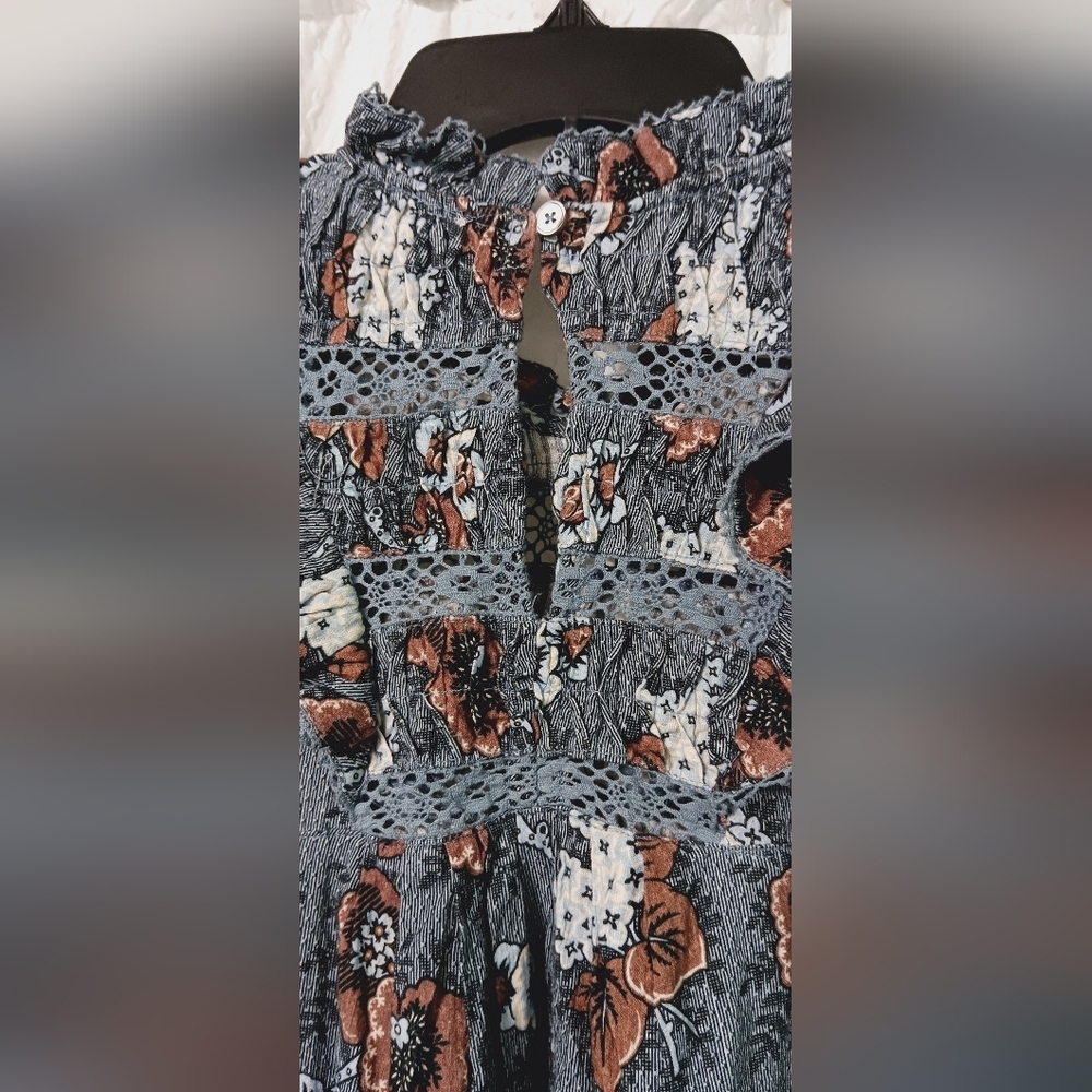 Sea New York Floral Ruffle Sleeve Mini  Dress With Pockets Size S - Picture 7 of 10
